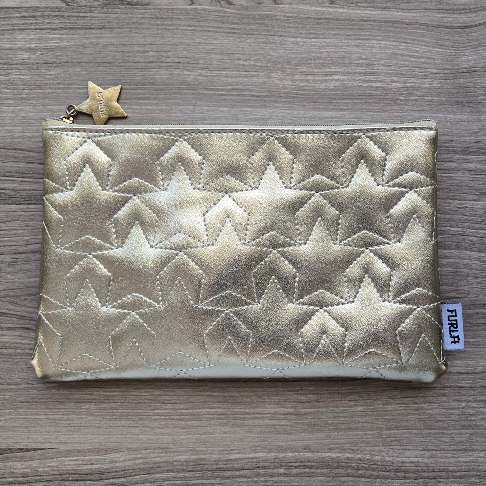 Furla Gold Metallic Star Pouch